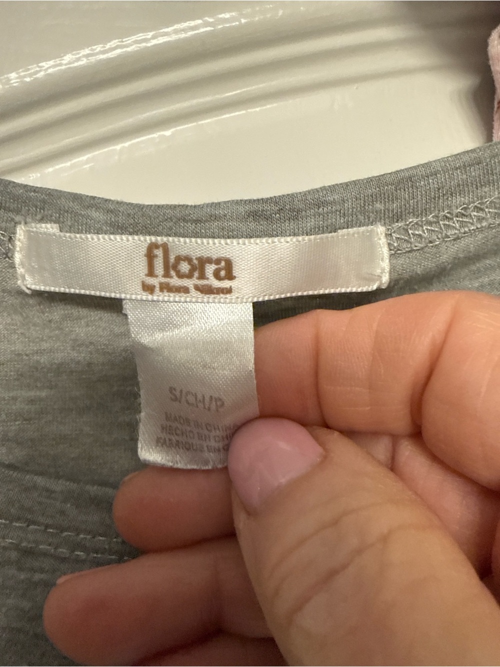 Flora by Flora Nikrooz Pajama Set S Pink Floral Pants & Gray Tee Cozy Lounge - Picture 3 of 4